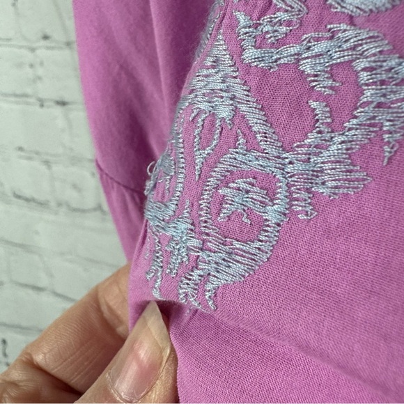 J. Jill Pink Button Down Embroidered Details Cotton Size 4X - Picture 4 of 8